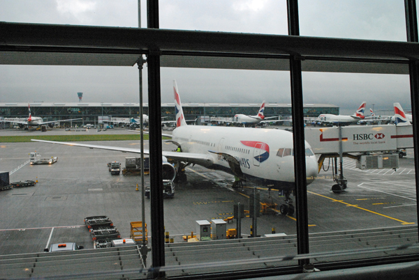 Our plane, British Airways 767 at Heathrow
